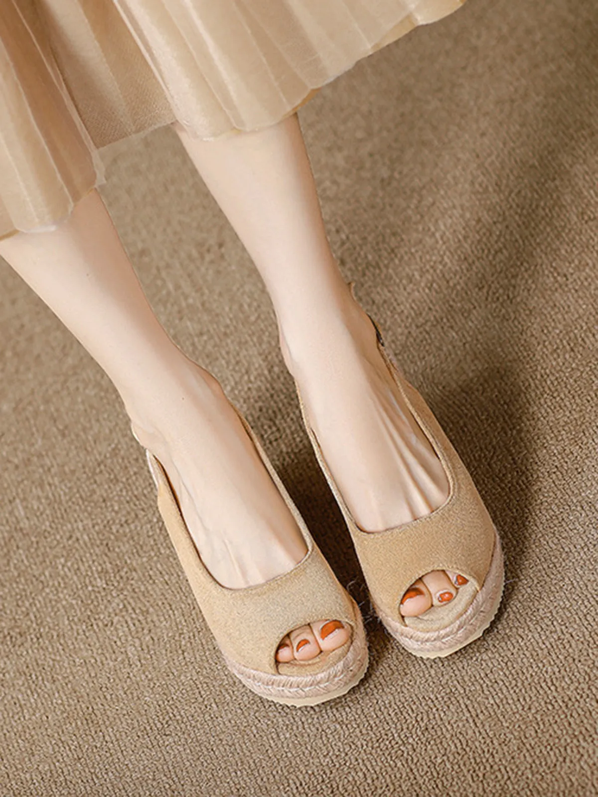 Vintage Peep Toe Slingback Wedge Sandals sold by Retro Stage product image thumbnail 5