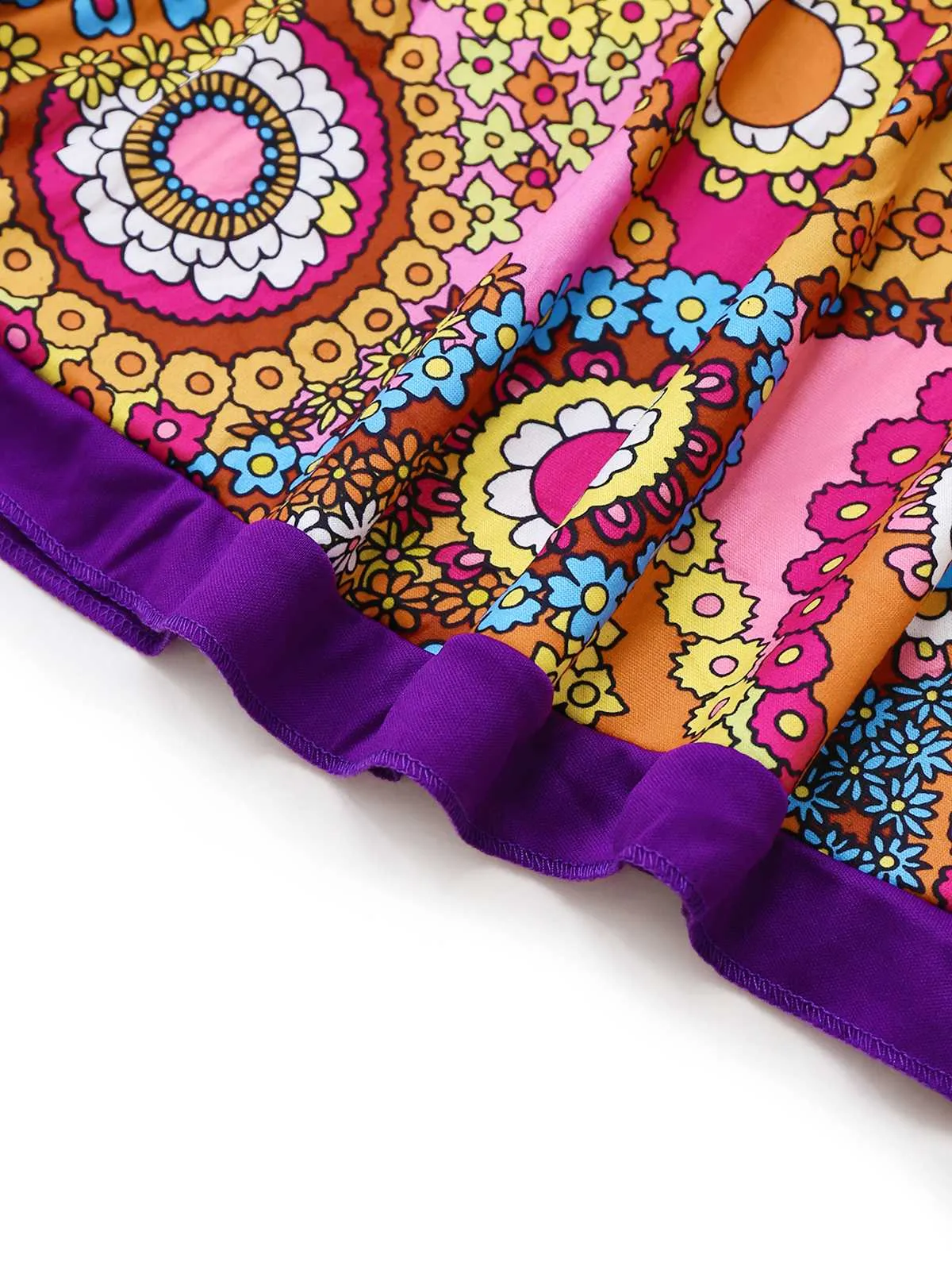 2PCS 1970s Fringe Vest & Psychedelic Hippie Costume Dress sold by Retro Stage product image thumbnail 5