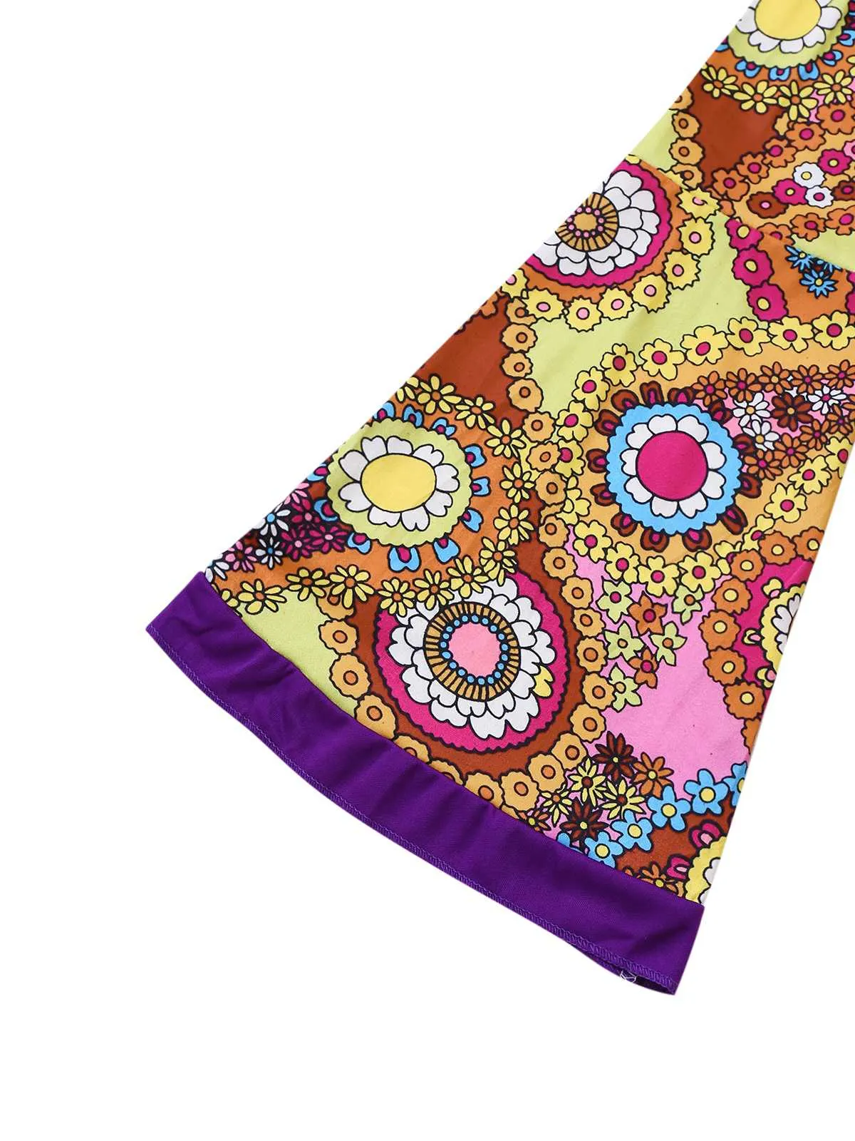 2PCS 1970s Fringe Vest & Psychedelic Hippie Costume Dress sold by Retro Stage product image thumbnail 4