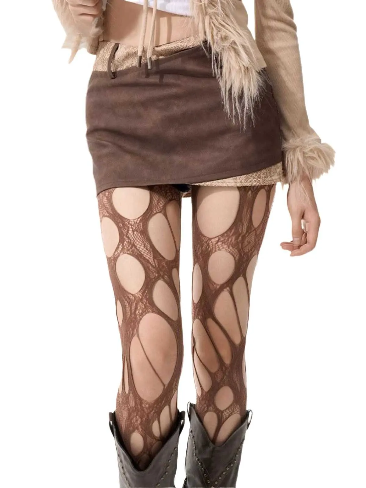 Gothic Cut-Out Strappy Stockings sold by Retro Stage product image thumbnail 4