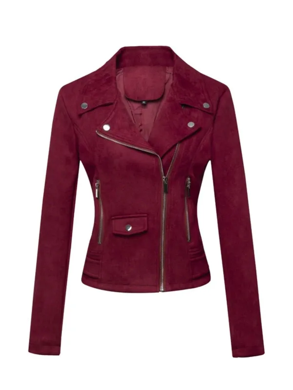 1980s Solid Lapel Suede Leather Jacket sold by Retro Stage