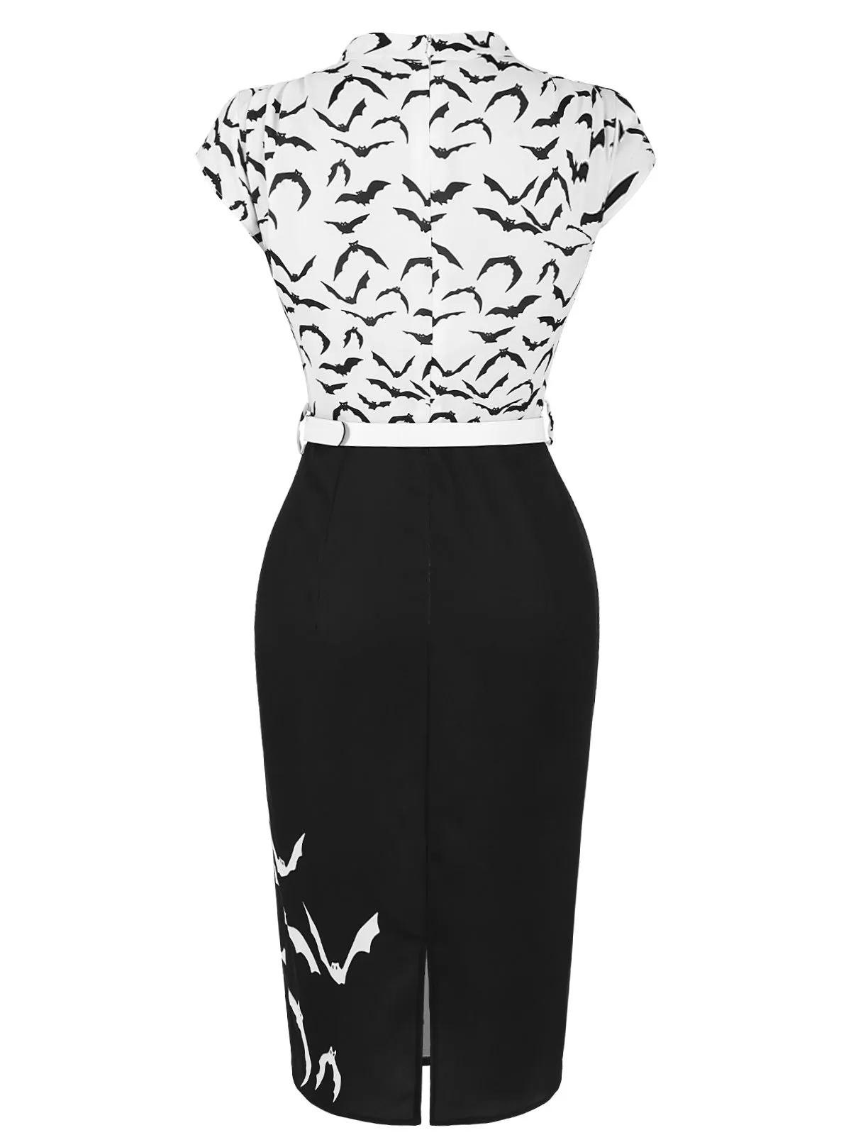 Black 1960s Bats Bow Lapel Pencil Dress sold by Retro Stage product image thumbnail 5