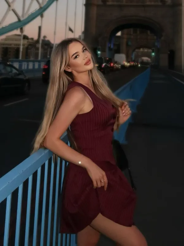 2PCS Wine Red 1960s Pinstripes Top & Pleated Skirt sold by Retro Stage