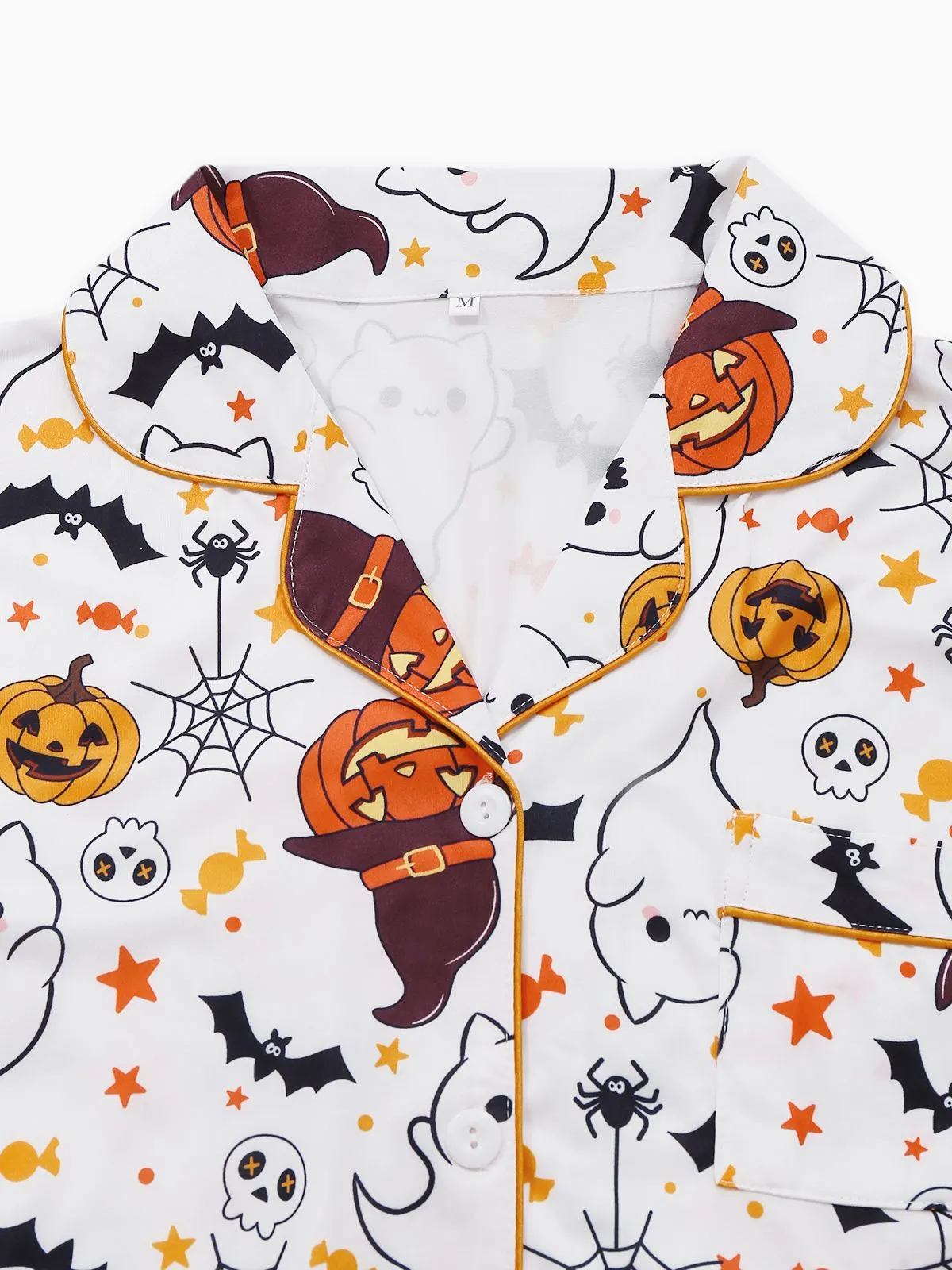 White 1950s Halloween Print Notched Collar Pajama Set sold by Retro Stage product image thumbnail 4