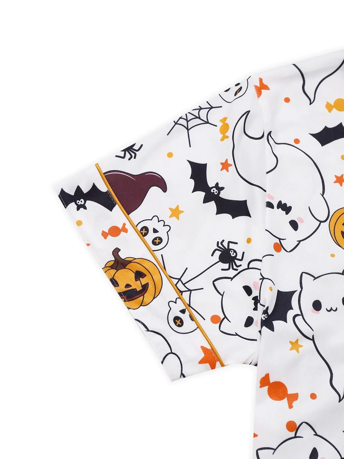 White 1950s Halloween Print Notched Collar Pajama Set sold by Retro Stage product image thumbnail 5