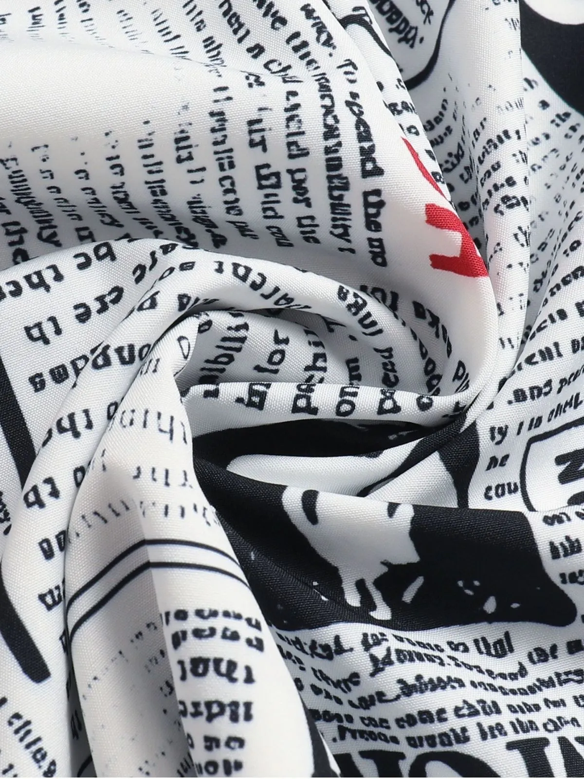 Multicolor 1970s Newspaper Print Tiered Midi Skirt sold by Retro Stage product image thumbnail 3