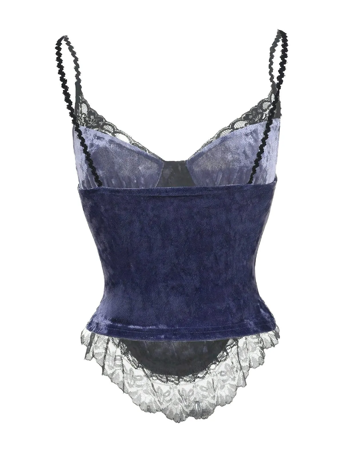 Purple 1980s Gothic Cross Velvet Lace Camisole sold by Retro Stage product image thumbnail 2