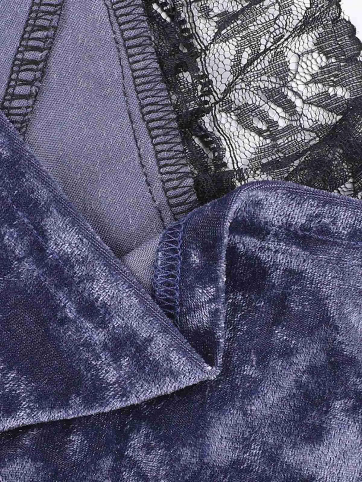 Purple 1980s Gothic Cross Velvet Lace Camisole sold by Retro Stage product image thumbnail 3