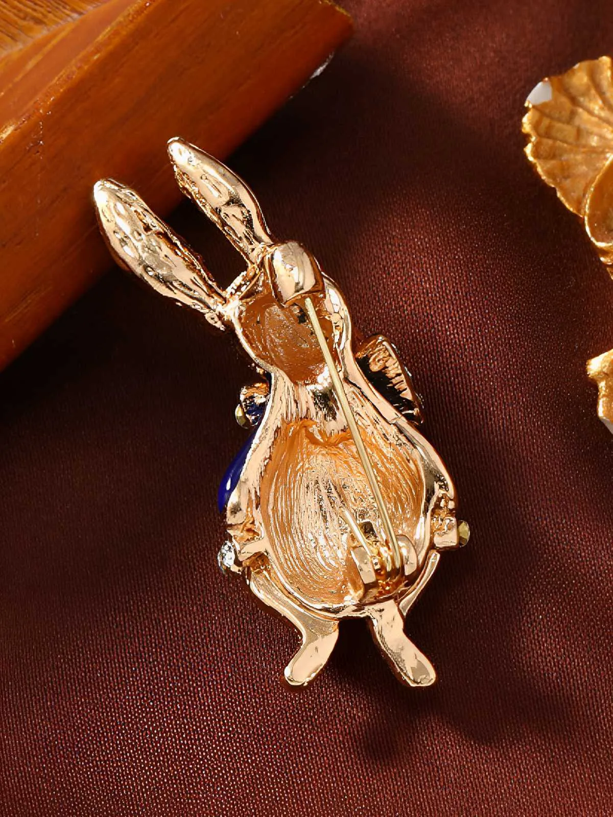 Gold-Tone Crystal Rabbit Brooch sold by Retro Stage product image thumbnail 3