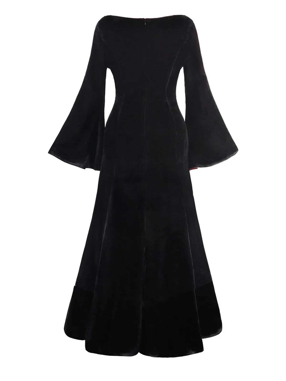 1930s Velvet Bell-Sleeve Wednesday Addams Style Dress sold by Retro Stage product image thumbnail 3