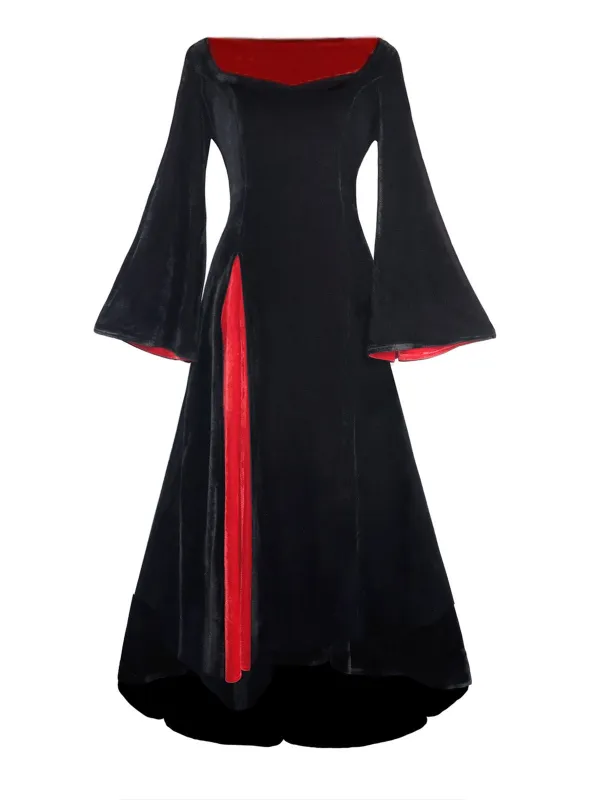 1930s Velvet Bell-Sleeve Wednesday Addams Style Dress sold by Retro Stage
