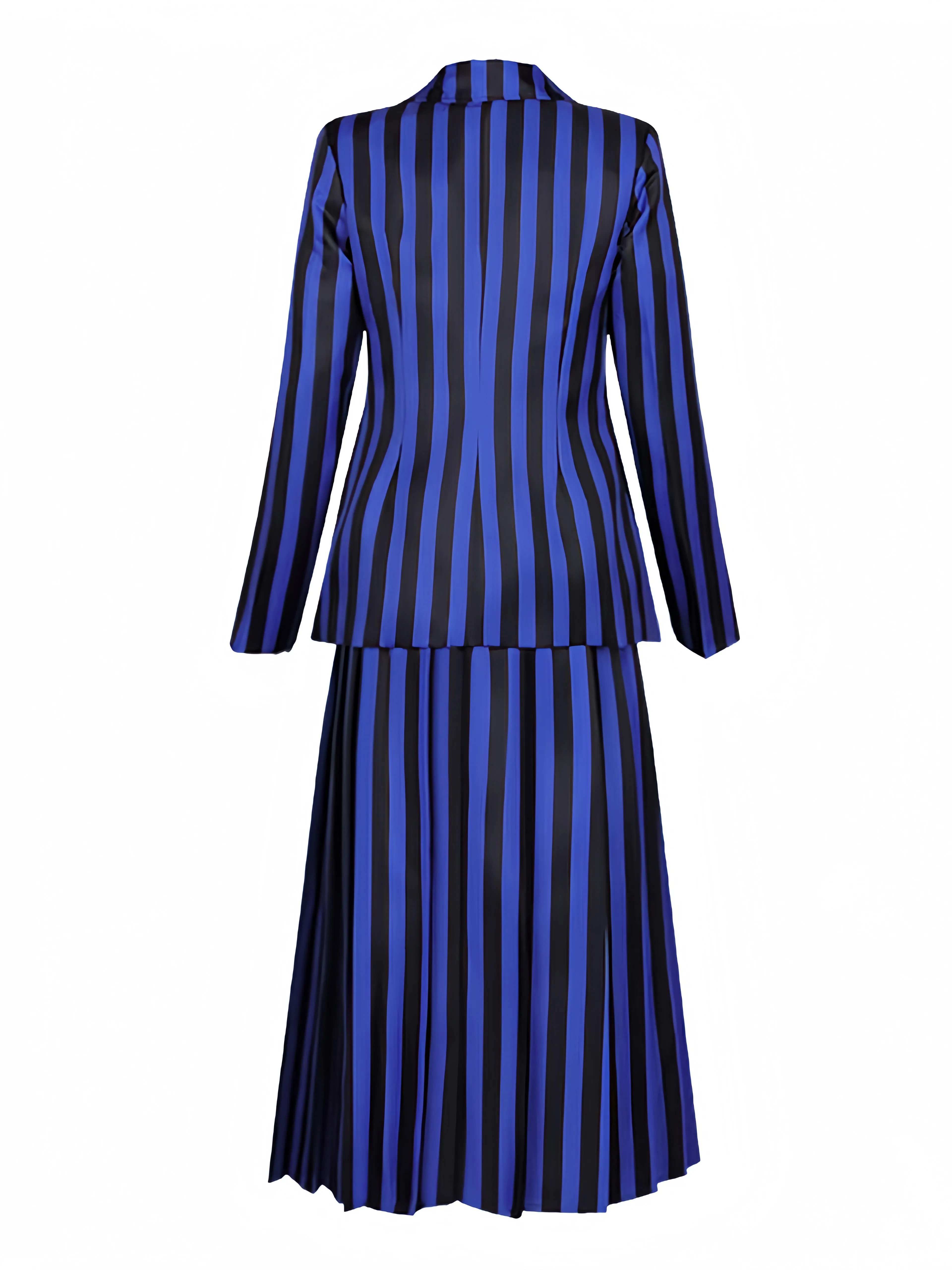 Blue 1940s Striped Wednesday Addams Uniform Set sold by Retro Stage product image thumbnail 3