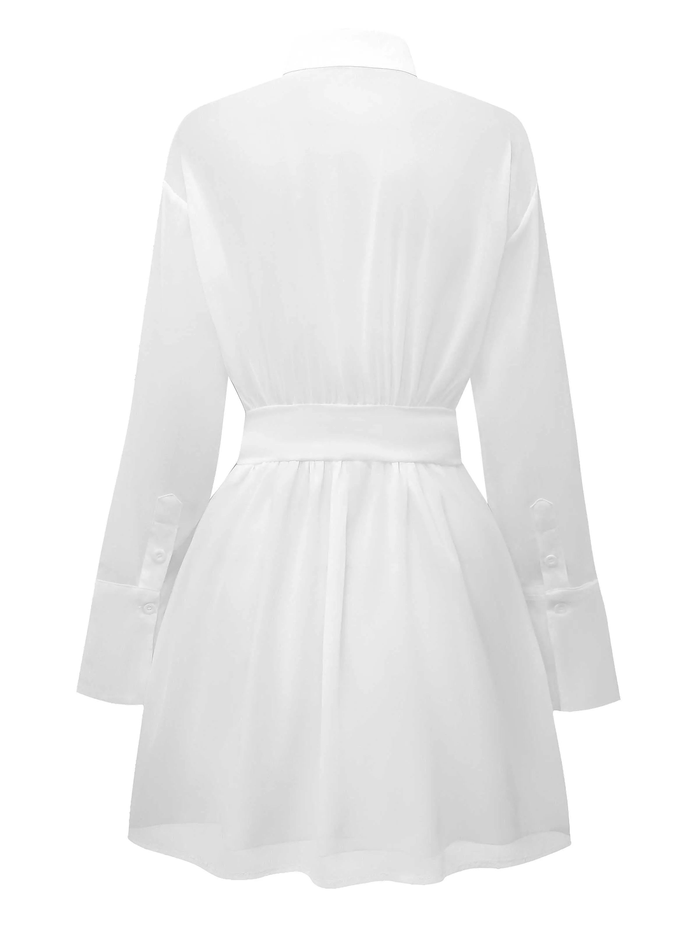 1970s Sheer Solid Shirt Dress sold by Retro Stage product image thumbnail 2