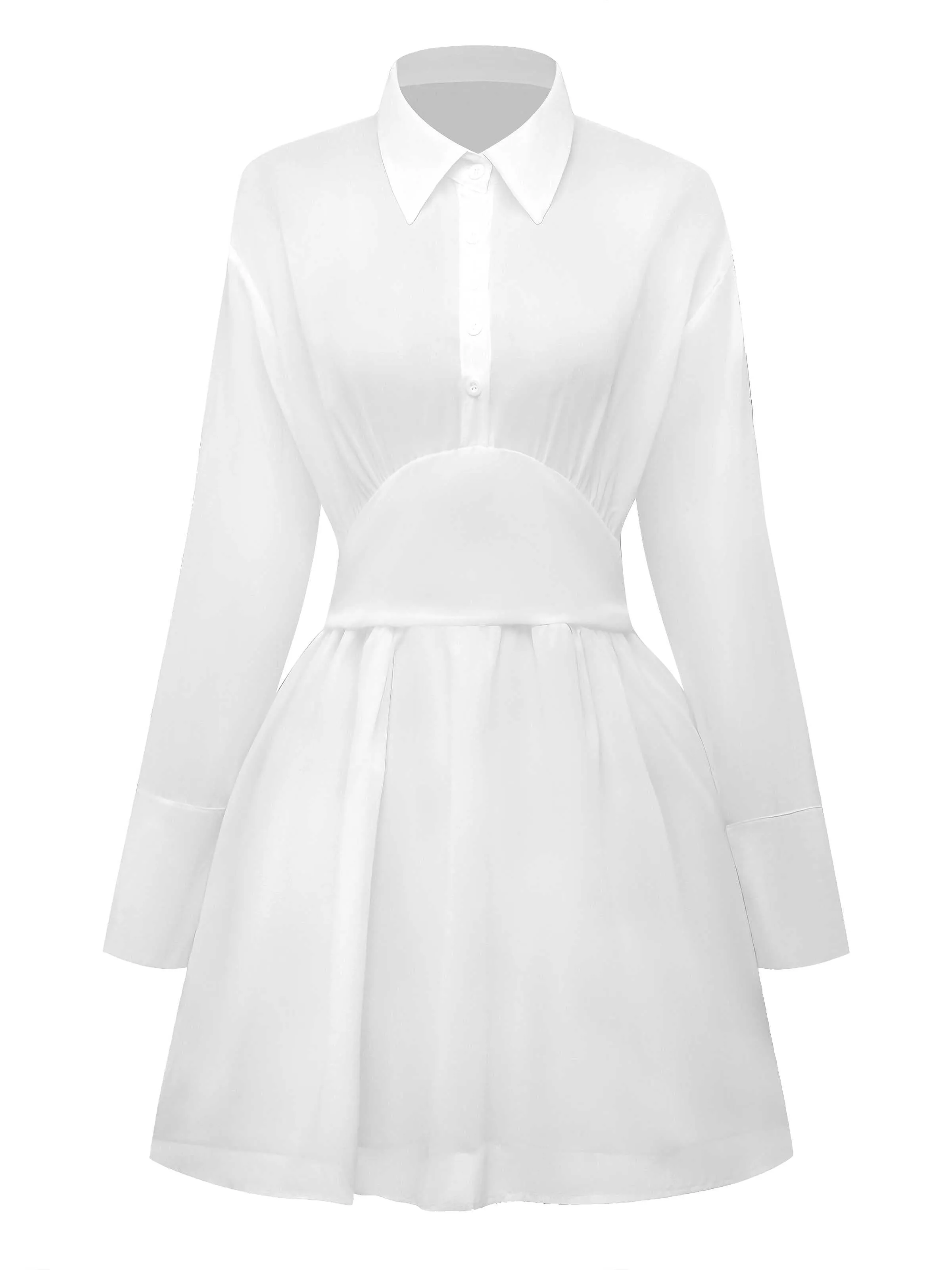 1970s Sheer Solid Shirt Dress sold by Retro Stage