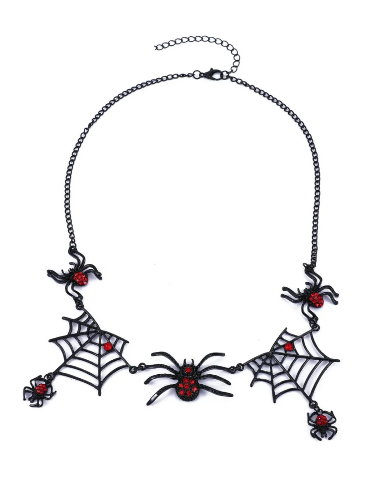 Vintage Gothic Spider & Web Alloy Necklace sold by Retro Stage