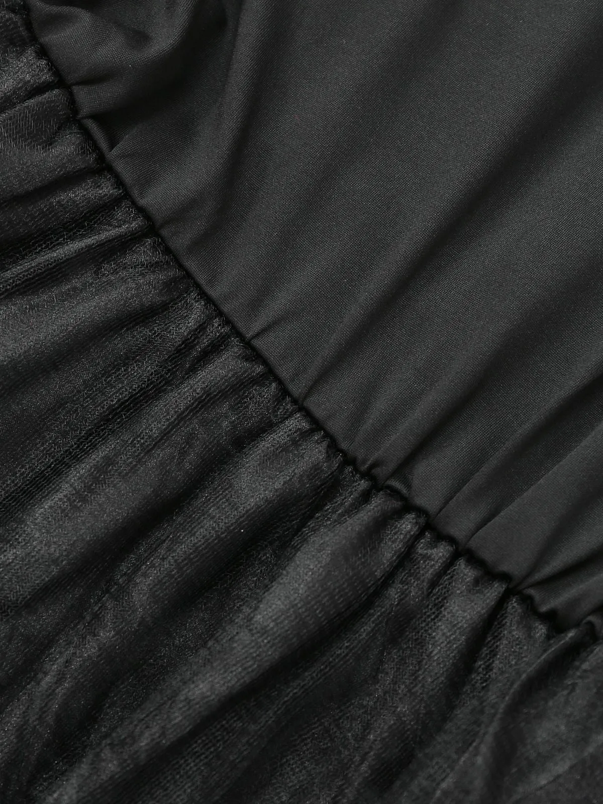 Black 1940s Peter Pan Collar Sheer Belted Tulle Dress sold by Retro Stage product image thumbnail 5