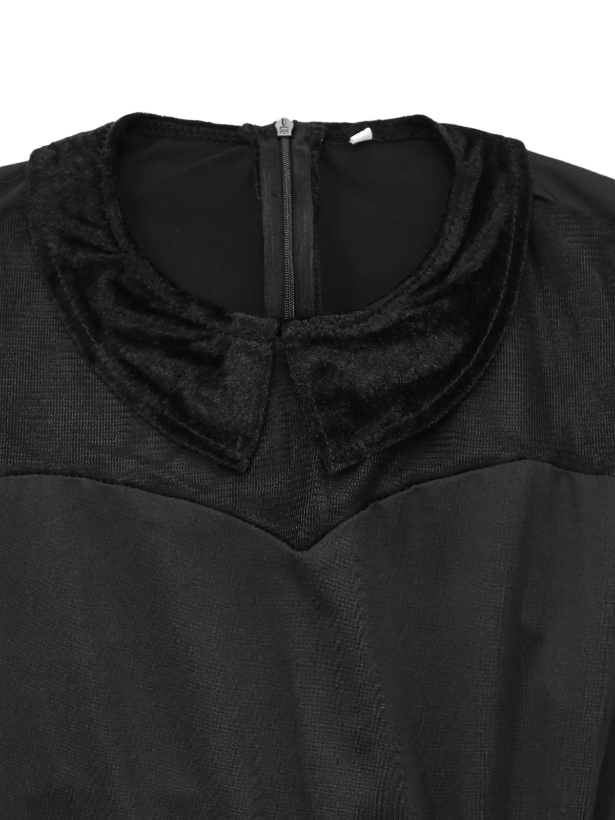 Black 1940s Peter Pan Collar Sheer Belted Tulle Dress sold by Retro Stage product image thumbnail 3