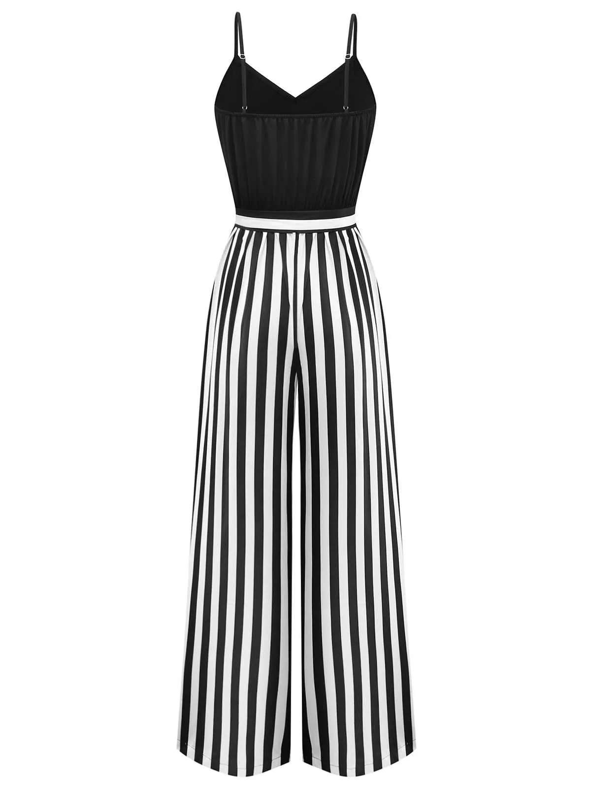 1970s Spaghetti Strap Striped Belted Jumpsuit sold by Retro Stage product image thumbnail 2