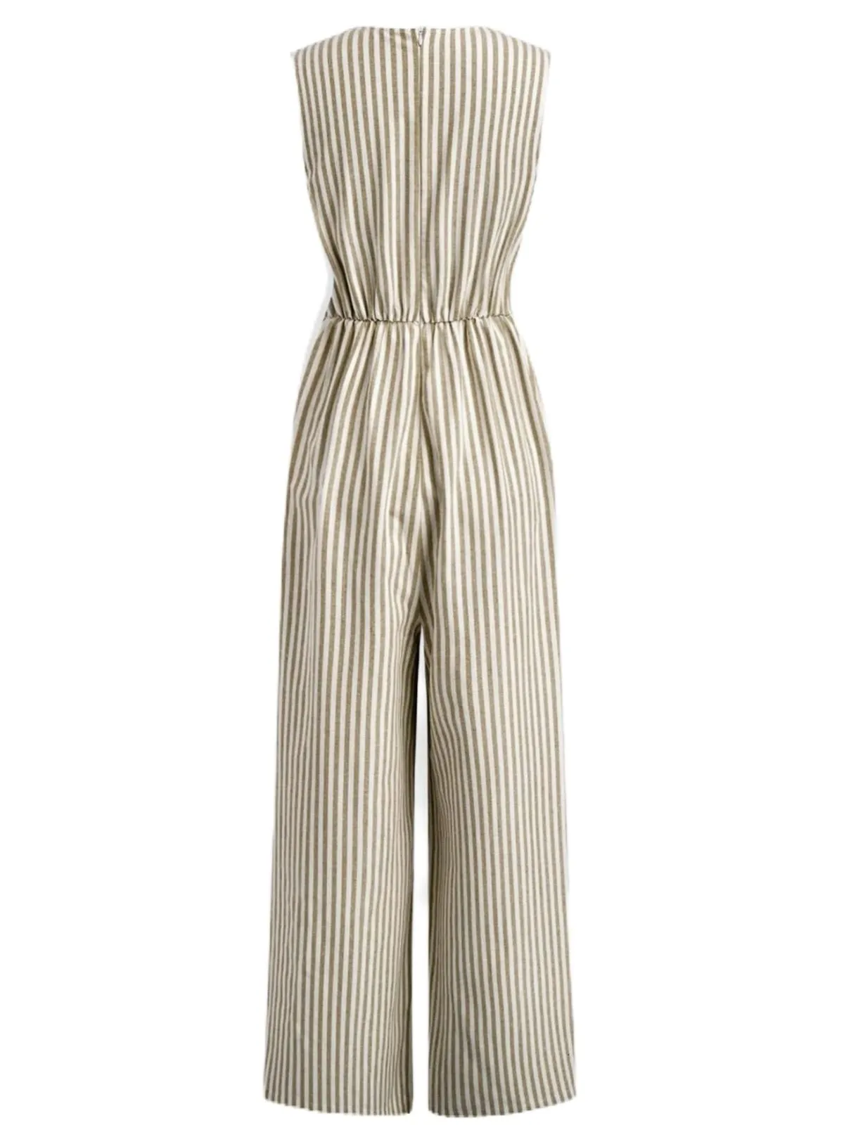 1940s V-Neck Striped Tie-Waist Sleeveless Jumpsuit sold by Retro Stage product image thumbnail 2