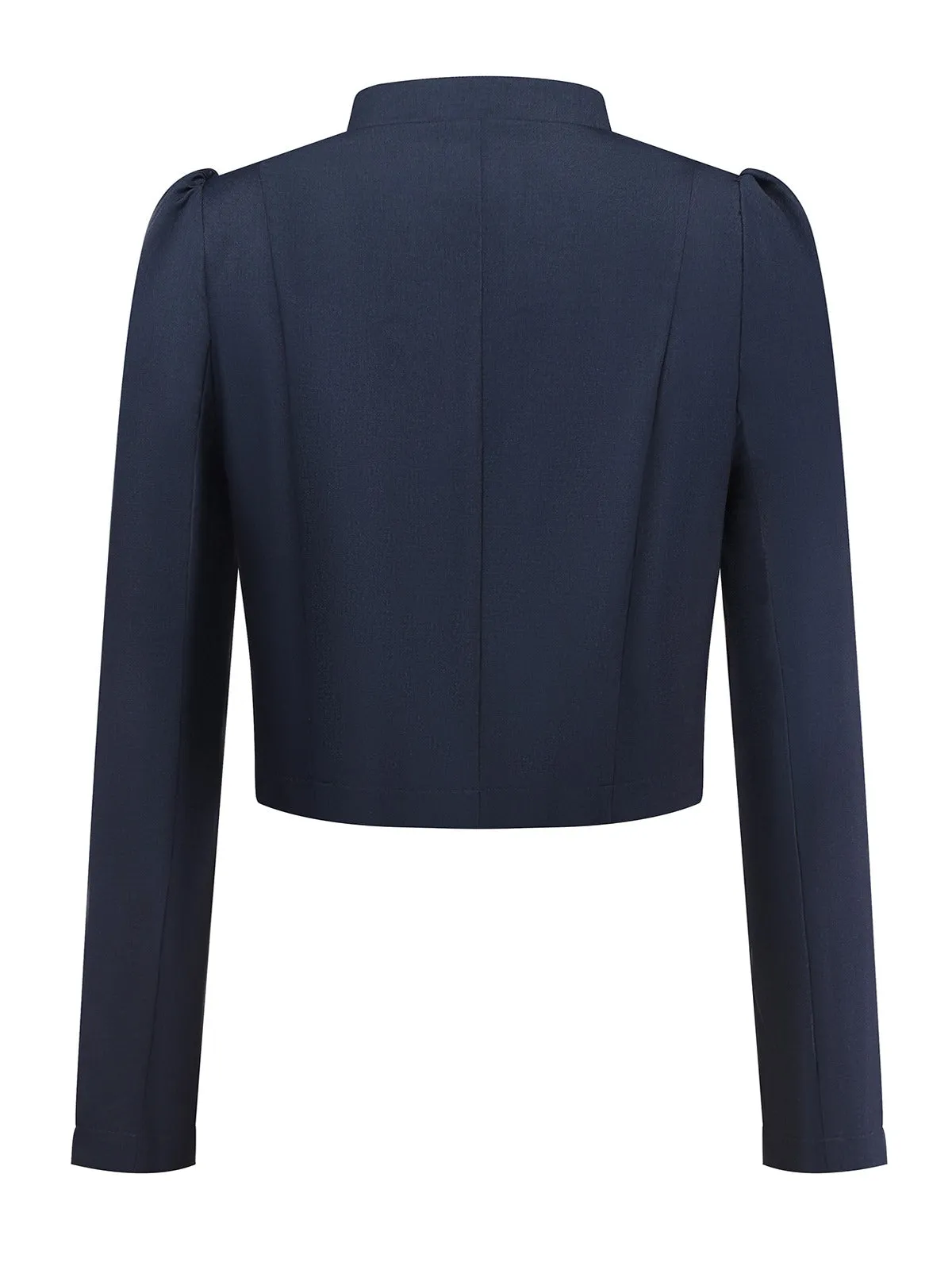 Black 1950s Stand Collar Long Sleeve Jacket sold by Retro Stage product image thumbnail 2