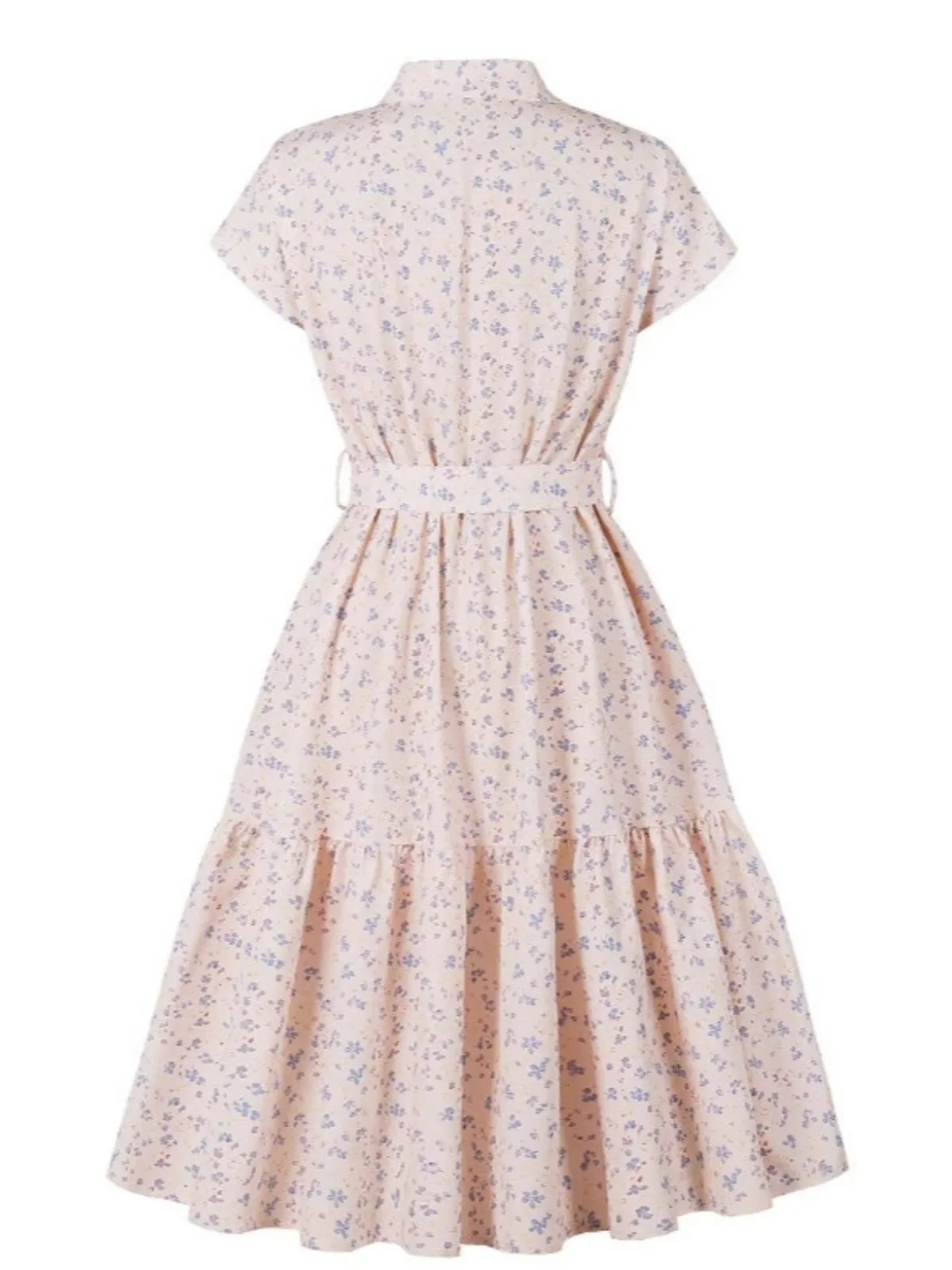 1940s Blazer Collar Floral Belted Dress sold by Retro Stage product image thumbnail 2