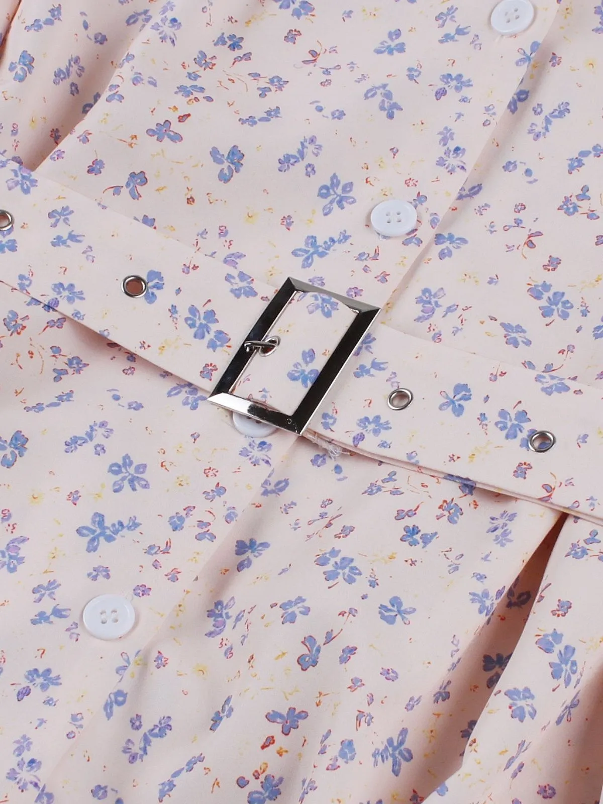 1940s Blazer Collar Floral Belted Dress sold by Retro Stage product image thumbnail 4