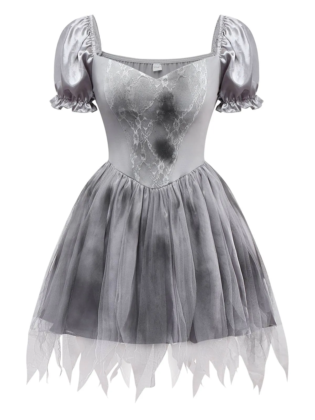 Gray 1950s Ghost Bride Zombie Tutu Dress sold by Retro Stage