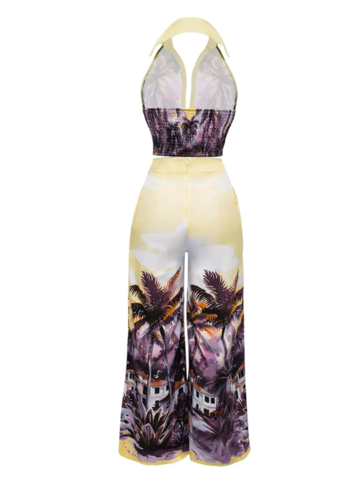 2PCS 1950s Tropical Style Halter Top & Pants sold by Retro Stage product image thumbnail 2
