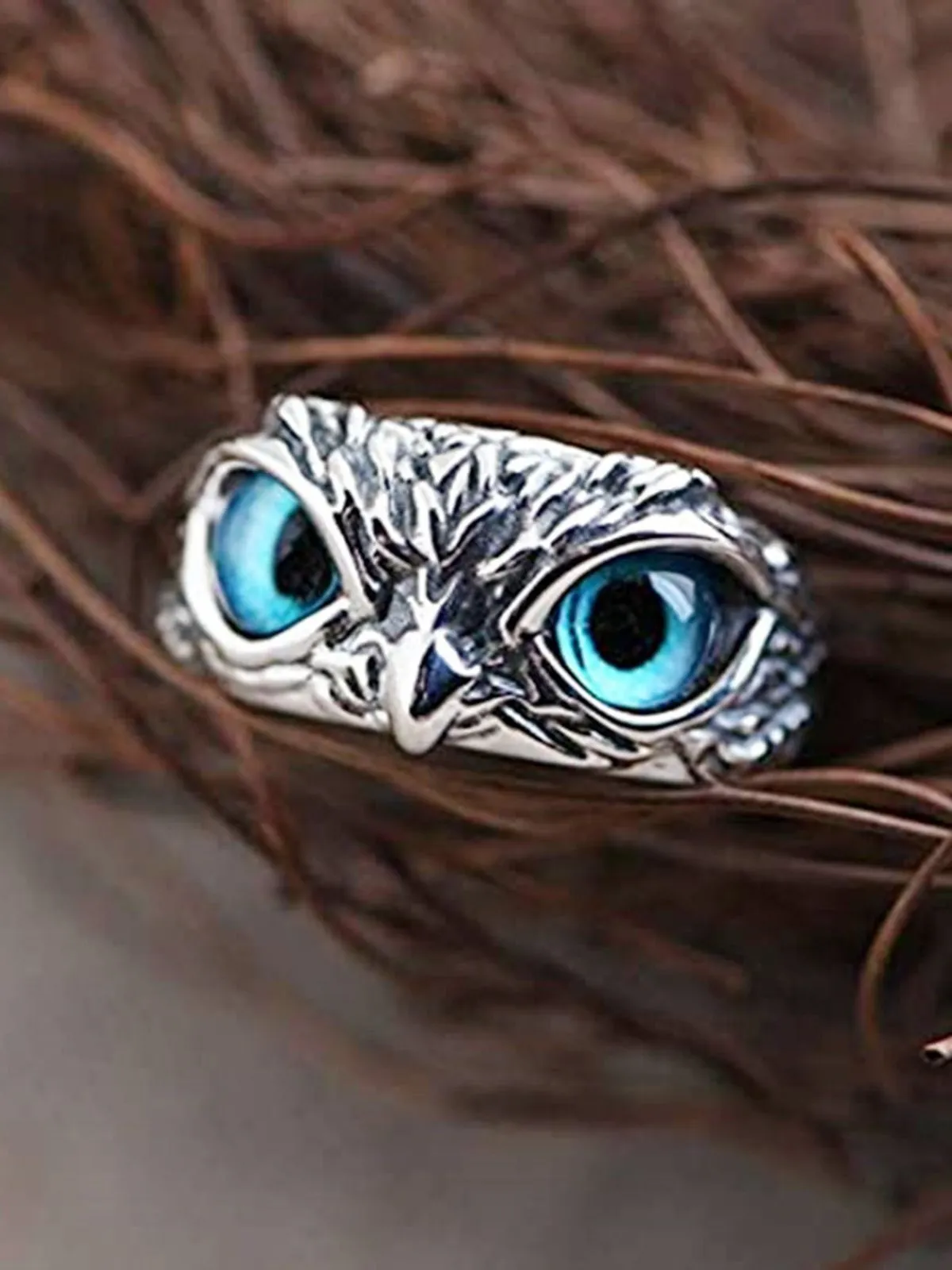 Vintage Evil Eye Owl Ring sold by Retro Stage