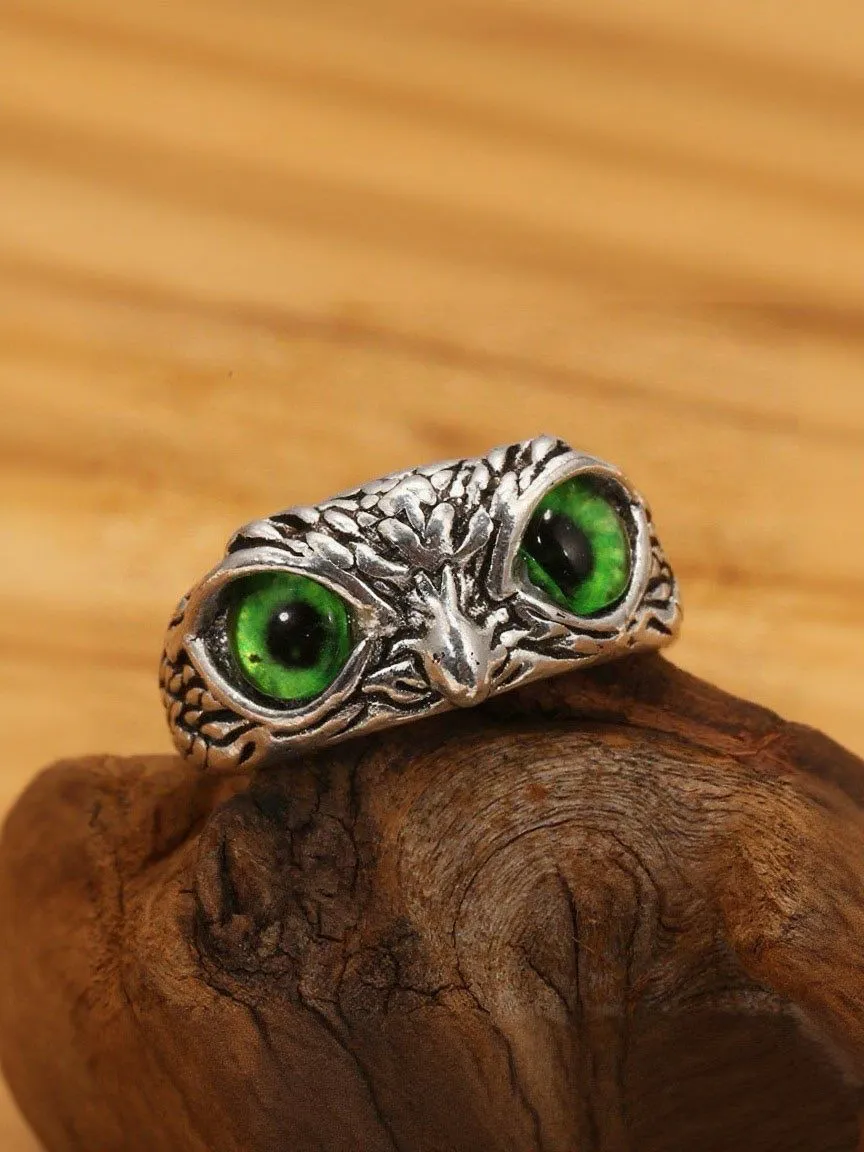 Vintage Evil Eye Owl Ring sold by Retro Stage product image thumbnail 4