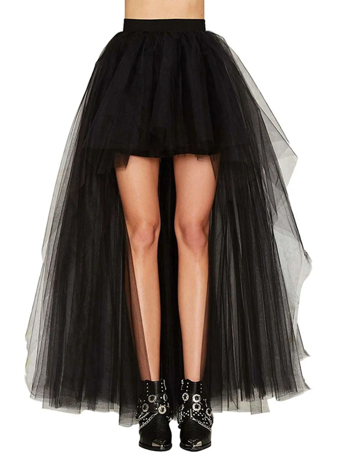 1960s Solid High-Low Hem Mesh Skirt sold by Retro Stage