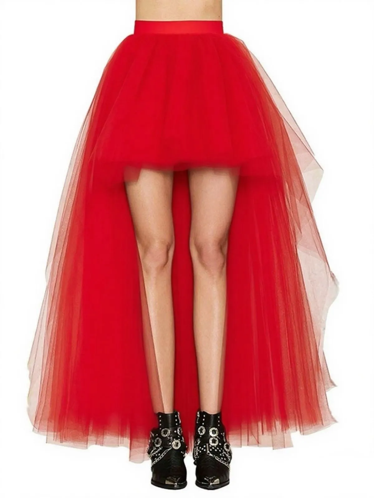 1960s Solid High-Low Hem Mesh Skirt sold by Retro Stage product image thumbnail 3