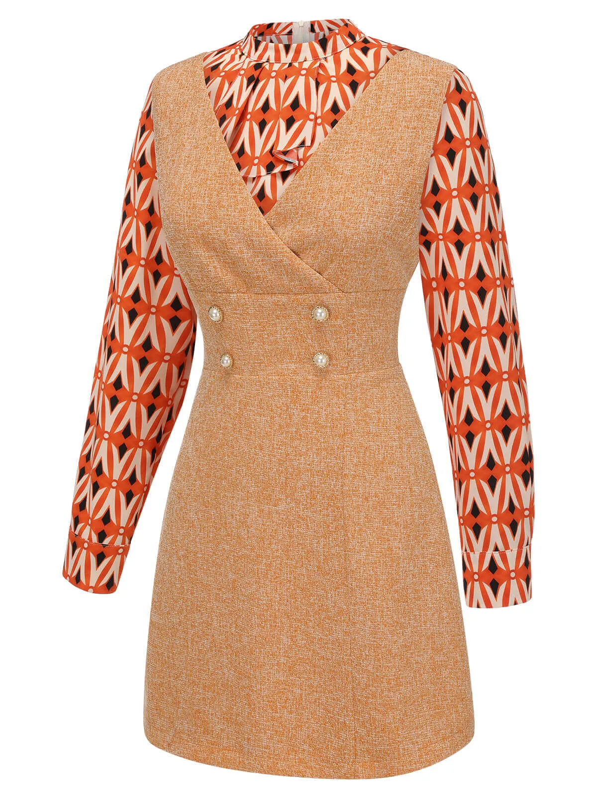 2PCS 1960s Orange Blouse & Tweed Mini Dress sold by Retro Stage product image thumbnail 5