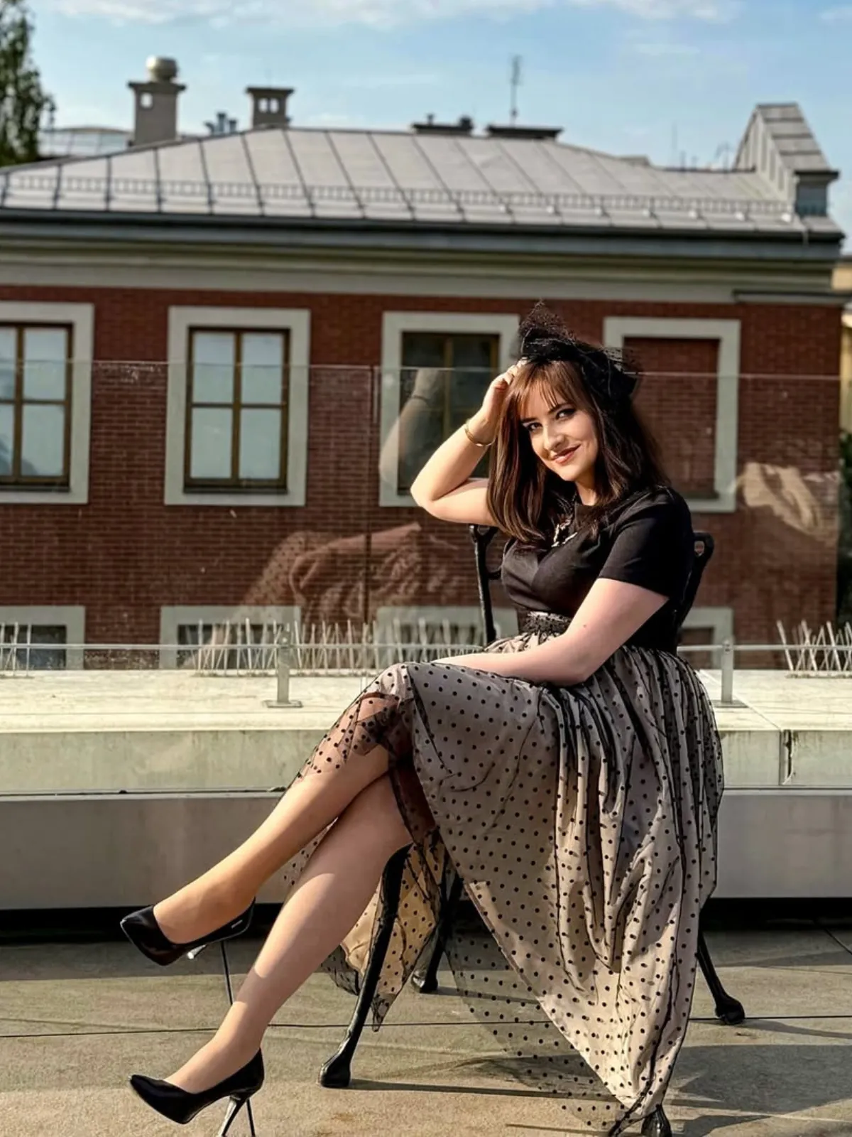 Black 1950s Polka Dot Swing Dress sold by Retro Stage