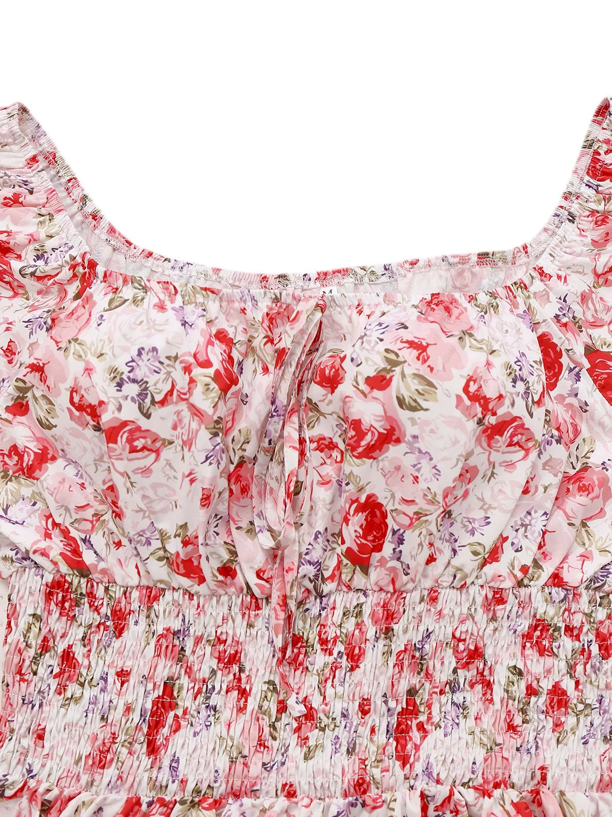 PInk 1950s Floral Puff Sleeve Pleated Dress sold by Retro Stage product image thumbnail 3