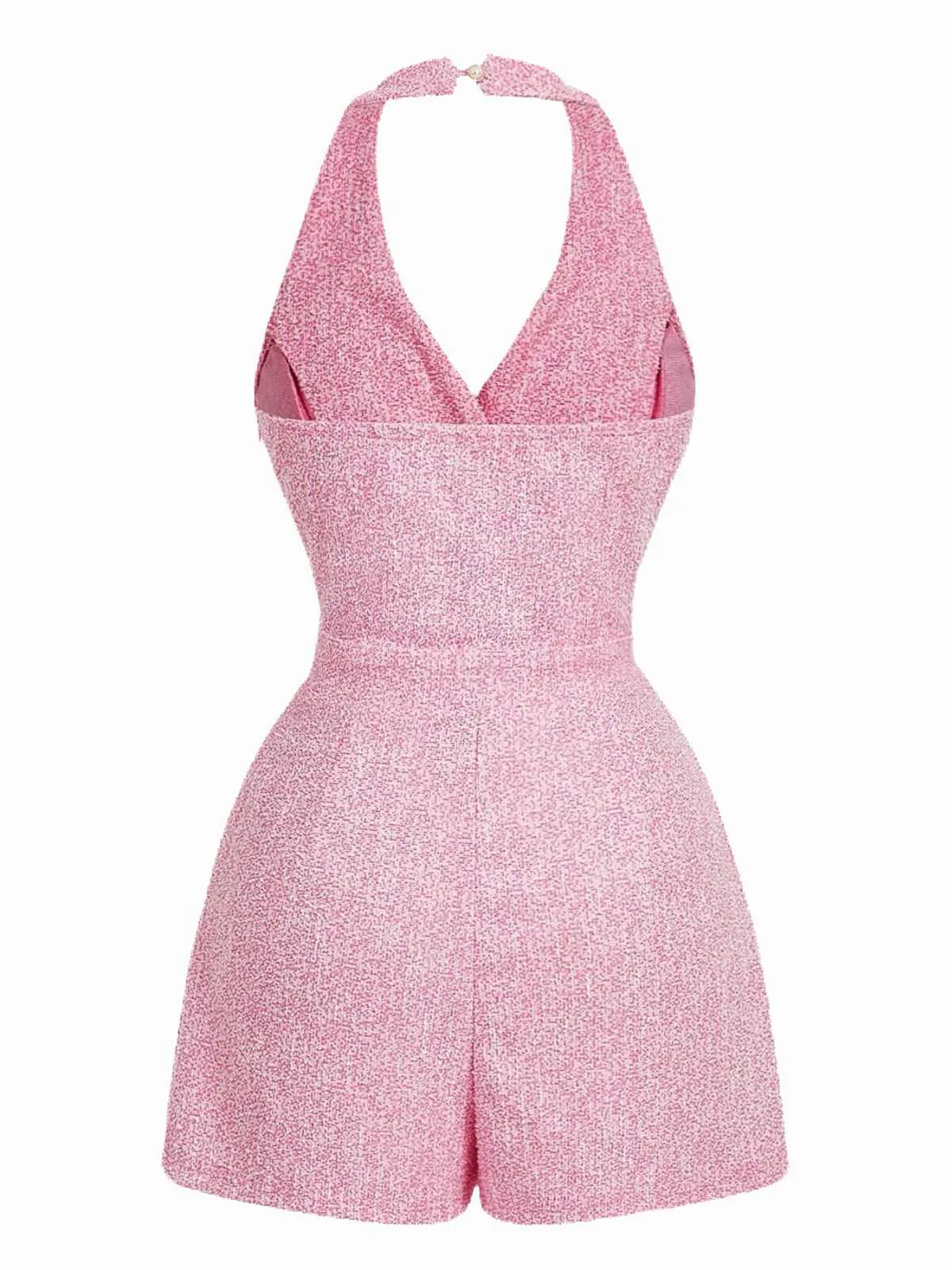 1960s Halter Pearl Button Solid Romper sold by Retro Stage product image thumbnail 2