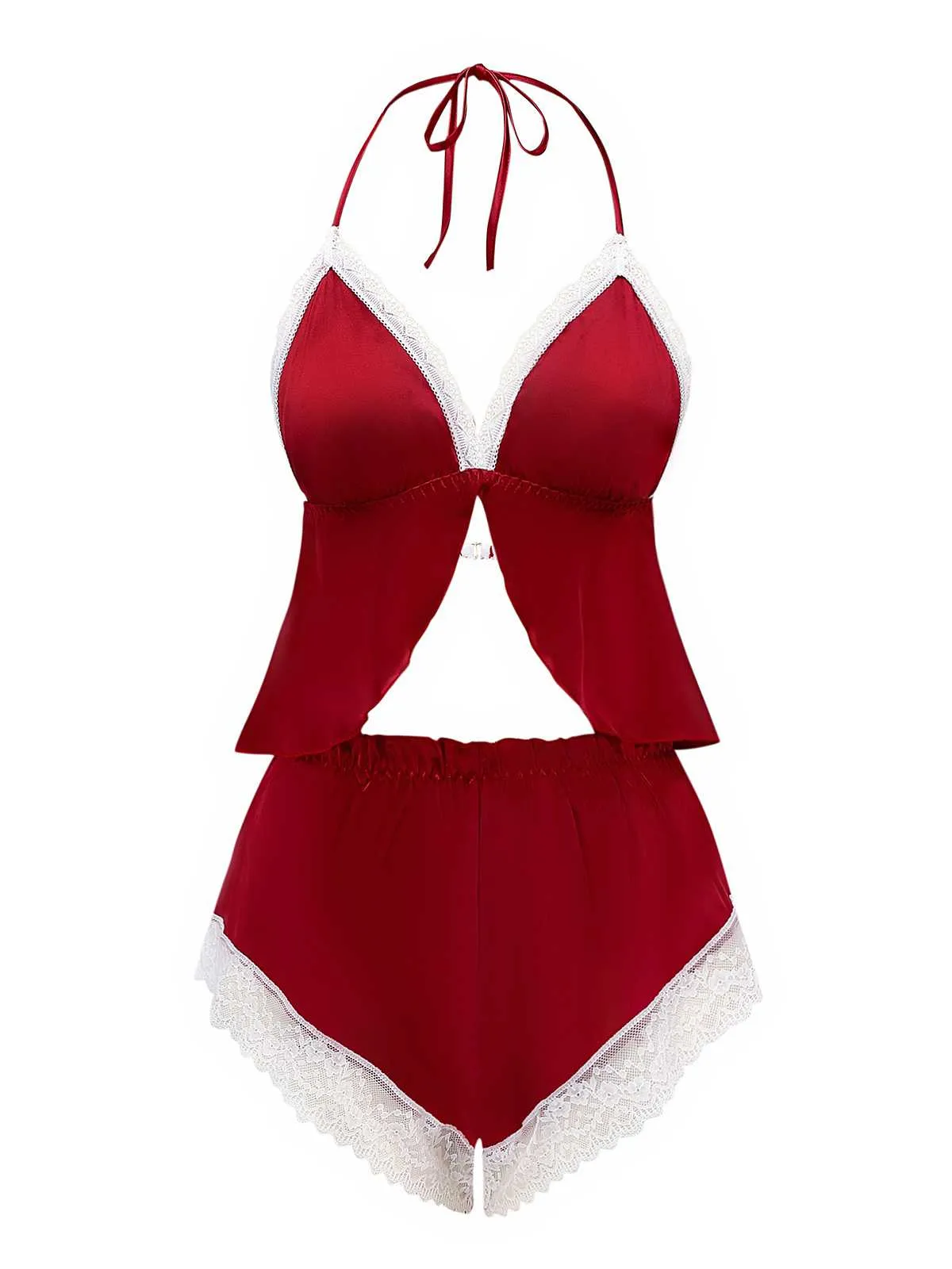 1950s Halter Lace Satin Pajama Set sold by Retro Stage