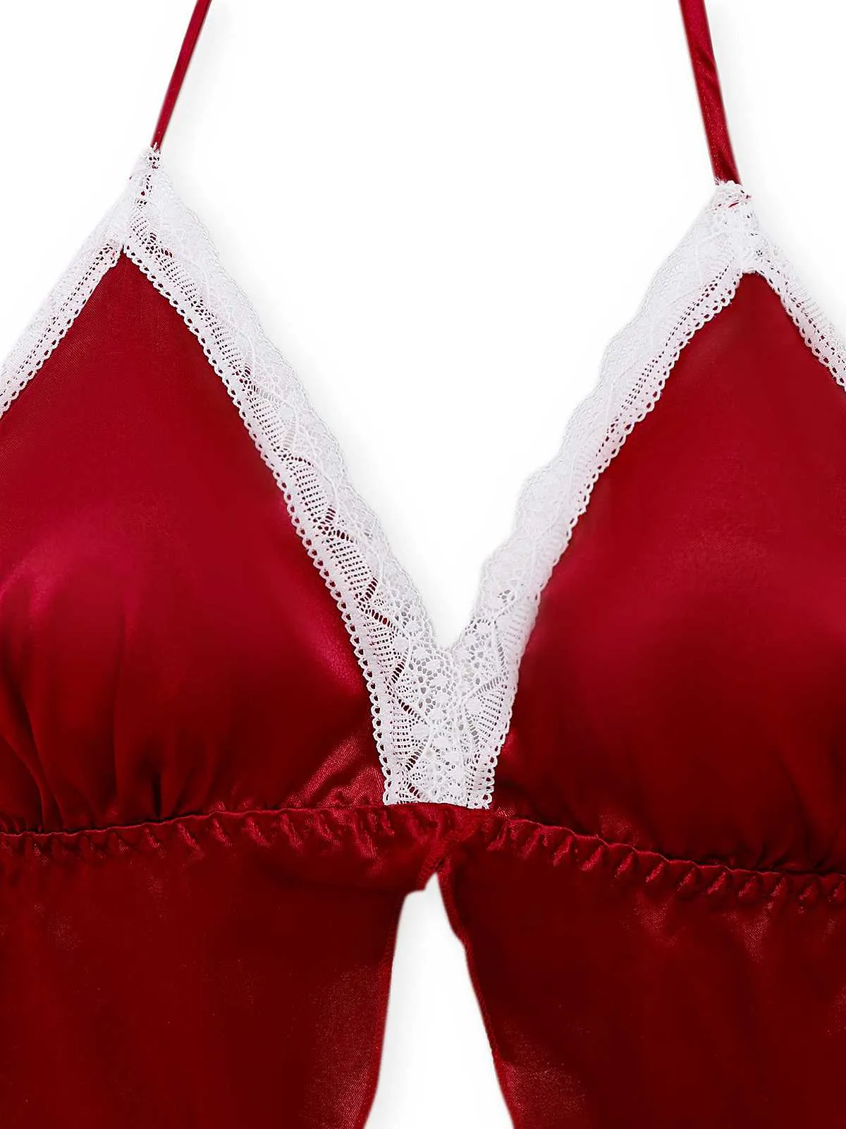 1950s Halter Lace Satin Pajama Set sold by Retro Stage product image thumbnail 3