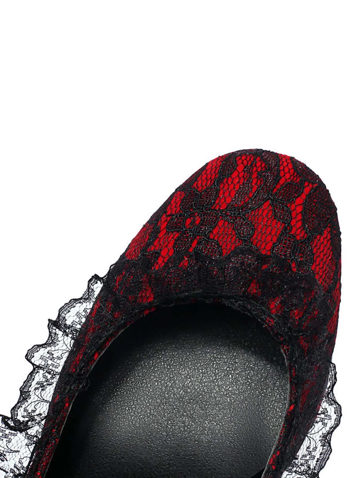 Punk Velvet Lace Bow Chunky Heels sold by Retro Stage product image thumbnail 4