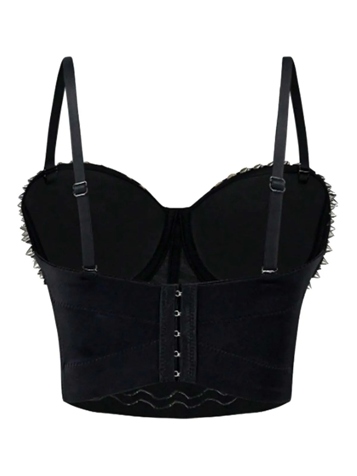 1980s Satin Punk Rock Metallic Rivet Corset sold by Retro Stage product image thumbnail 2