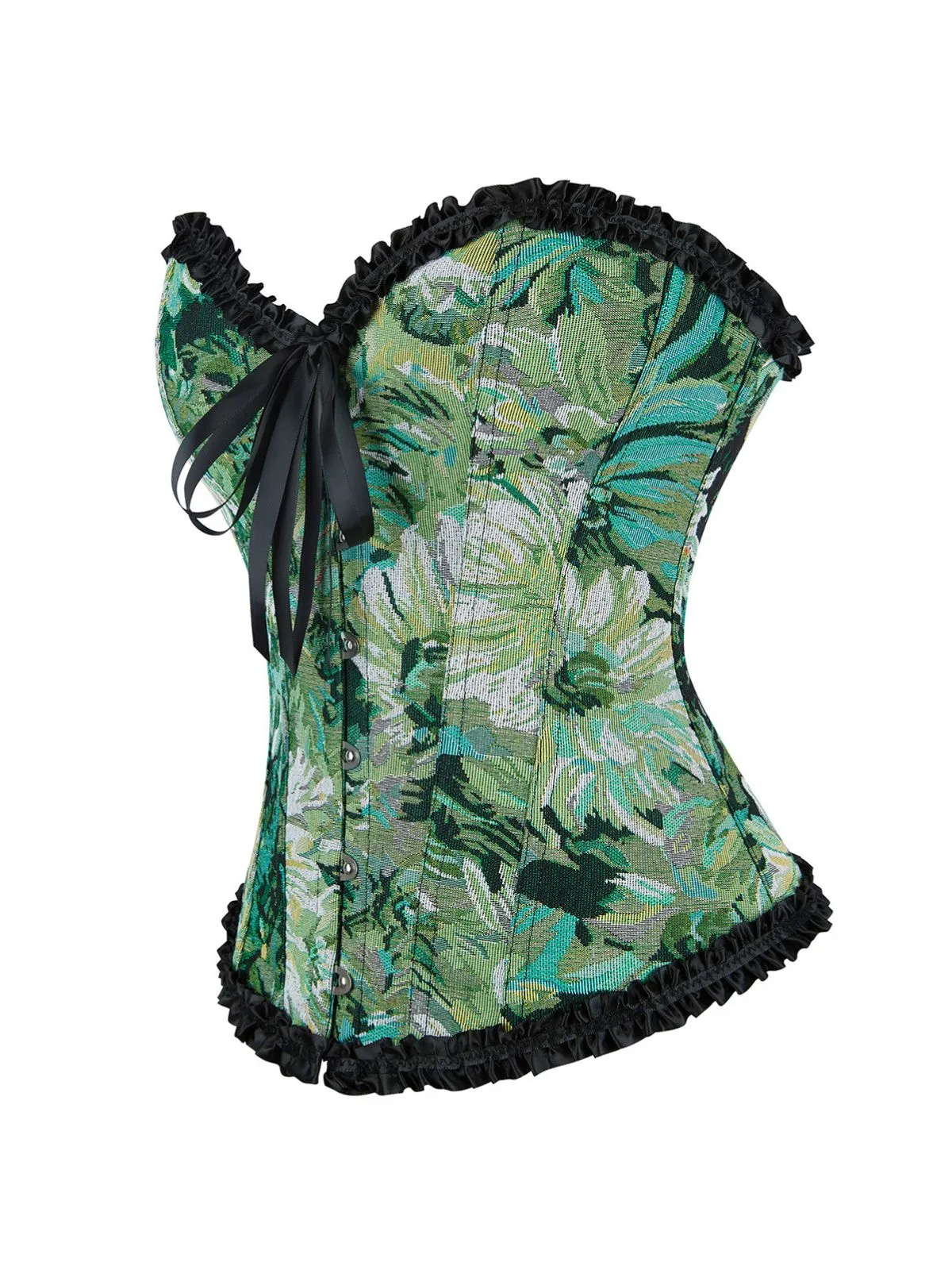 1980s Oil Painting Floral Lace Trim Corset sold by Retro Stage product image thumbnail 2