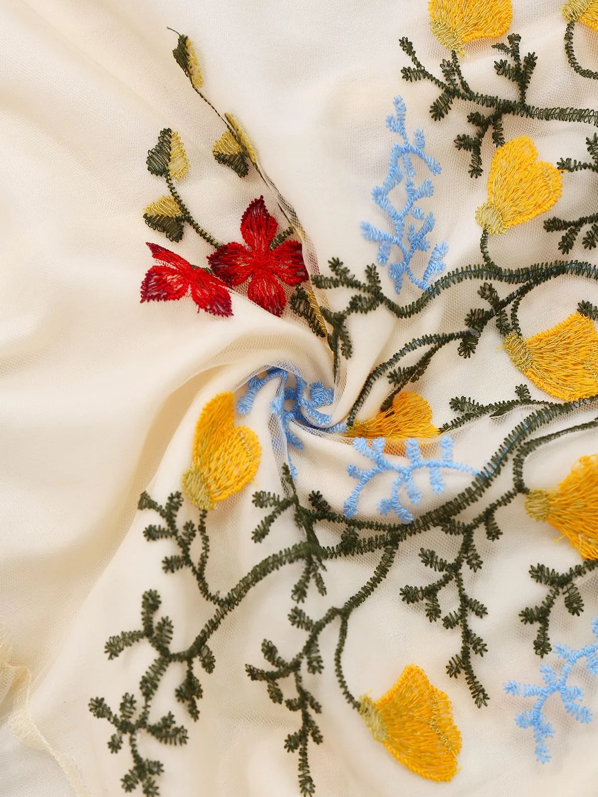 1940s Water Soluble Lace Mesh Embroidery Ruffle Dress sold by Retro Stage product image thumbnail 5