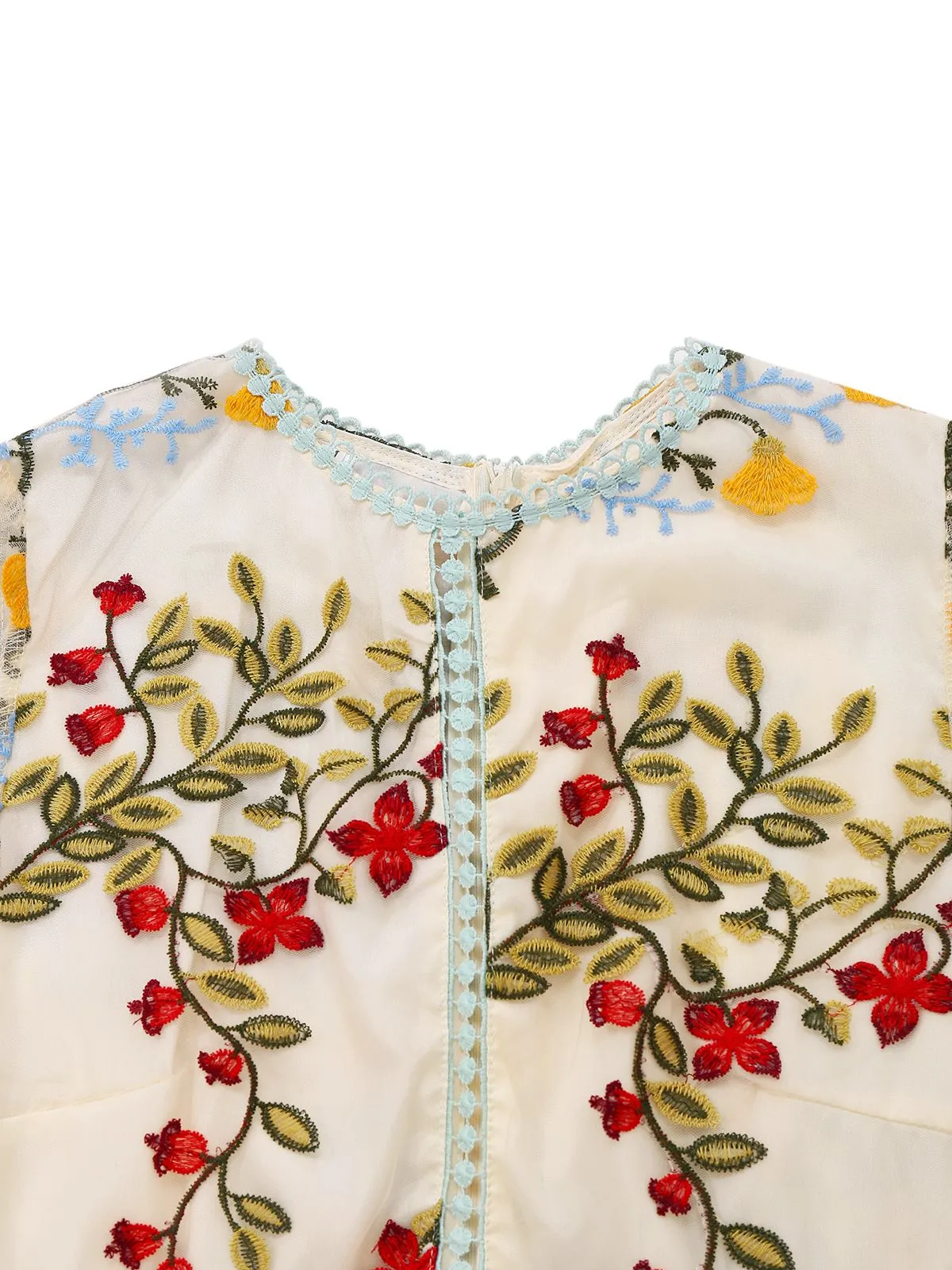 1940s Water Soluble Lace Mesh Embroidery Ruffle Dress sold by Retro Stage product image thumbnail 3