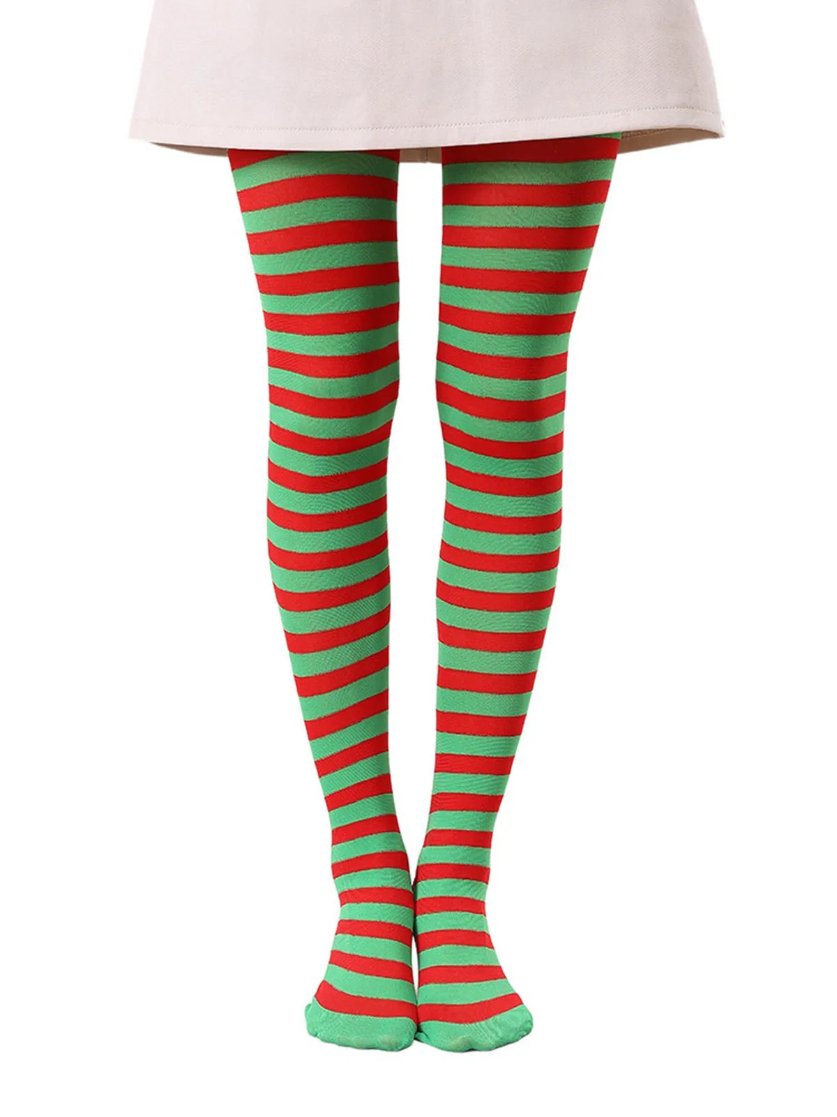 Color-Contrasted Stripe Tights Pantyhose sold by Retro Stage product image thumbnail 5