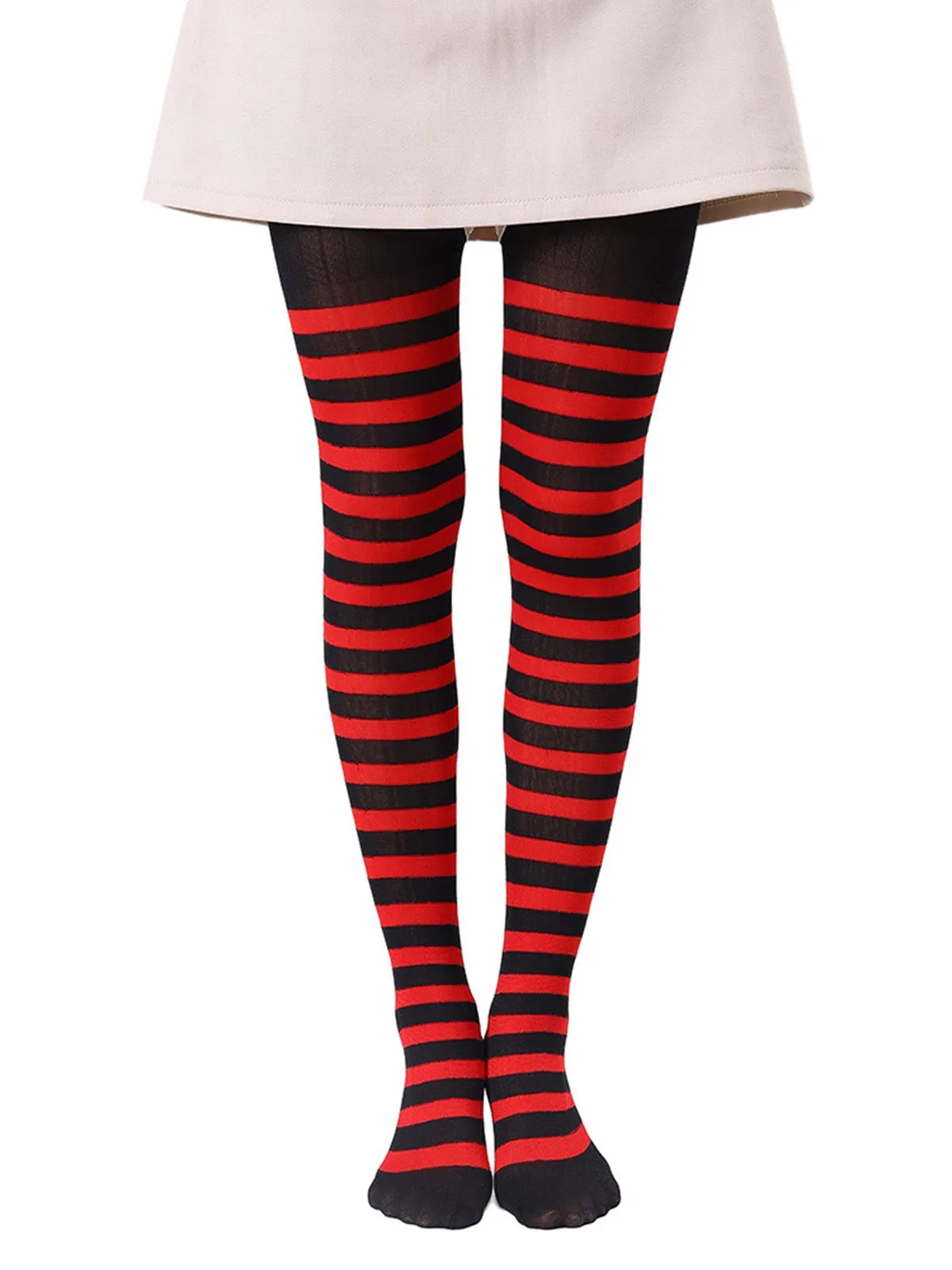 Color-Contrasted Stripe Tights Pantyhose sold by Retro Stage product image thumbnail 4