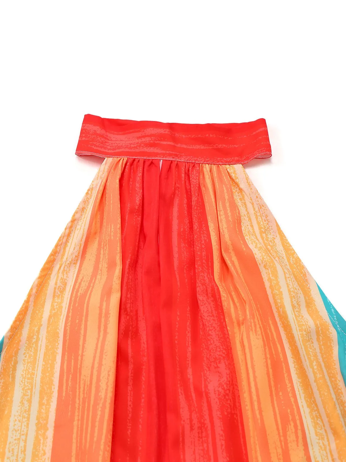 Multicolor 1960s Round Halter Belted Stripe Jumpsuit sold by Retro Stage product image thumbnail 3