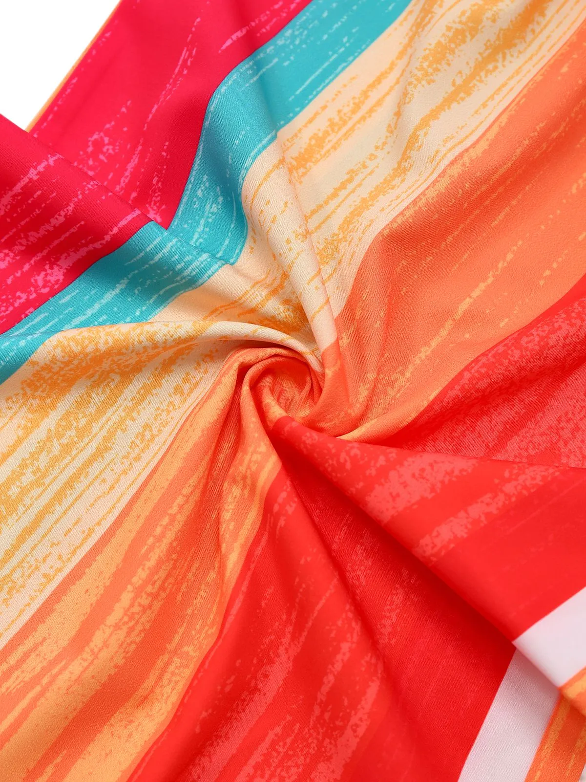 Multicolor 1960s Round Halter Belted Stripe Jumpsuit sold by Retro Stage product image thumbnail 4