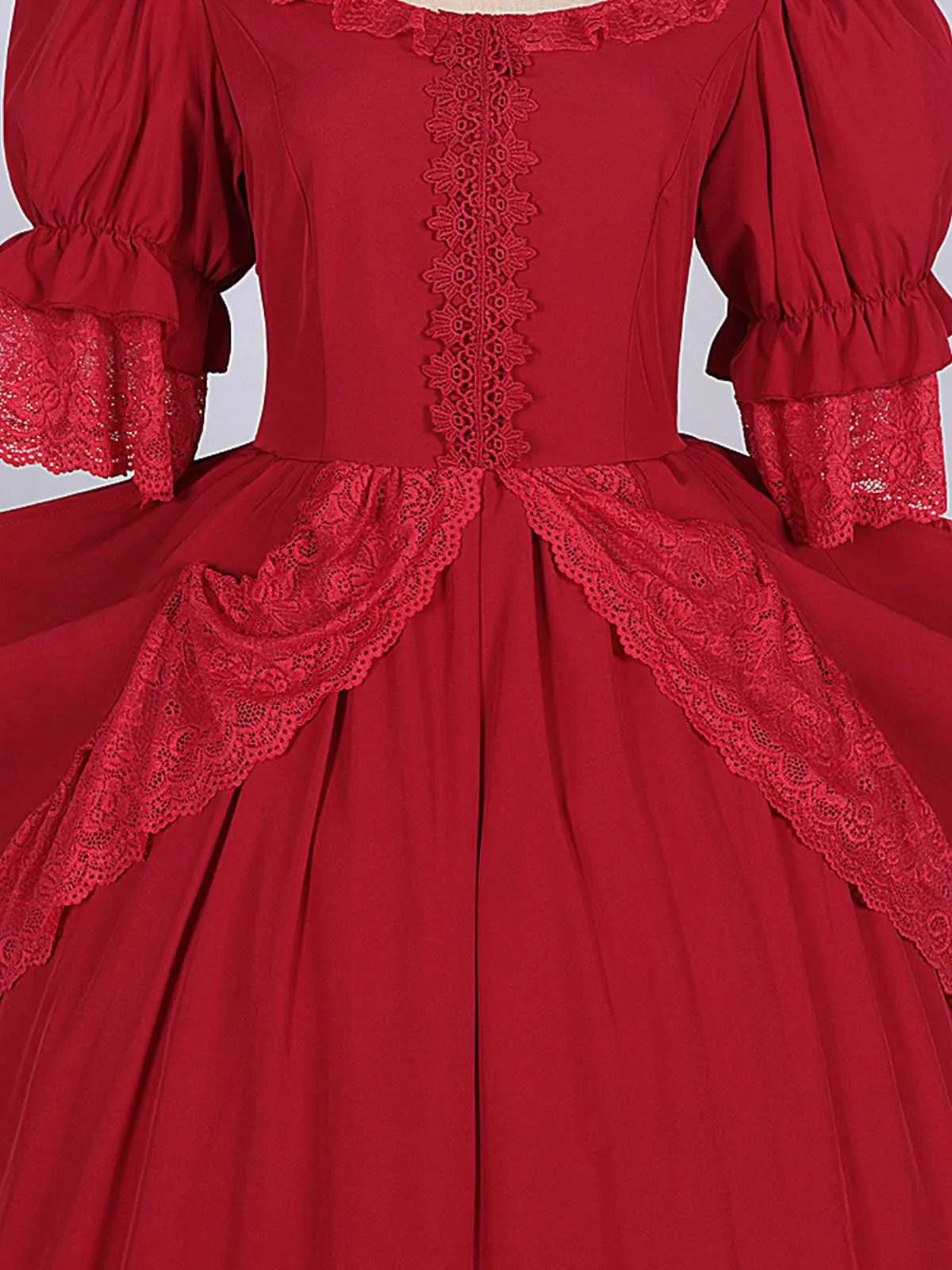 1950s Palace Style Cutout Neck Lace Patchwork Dress sold by Retro Stage product image thumbnail 4