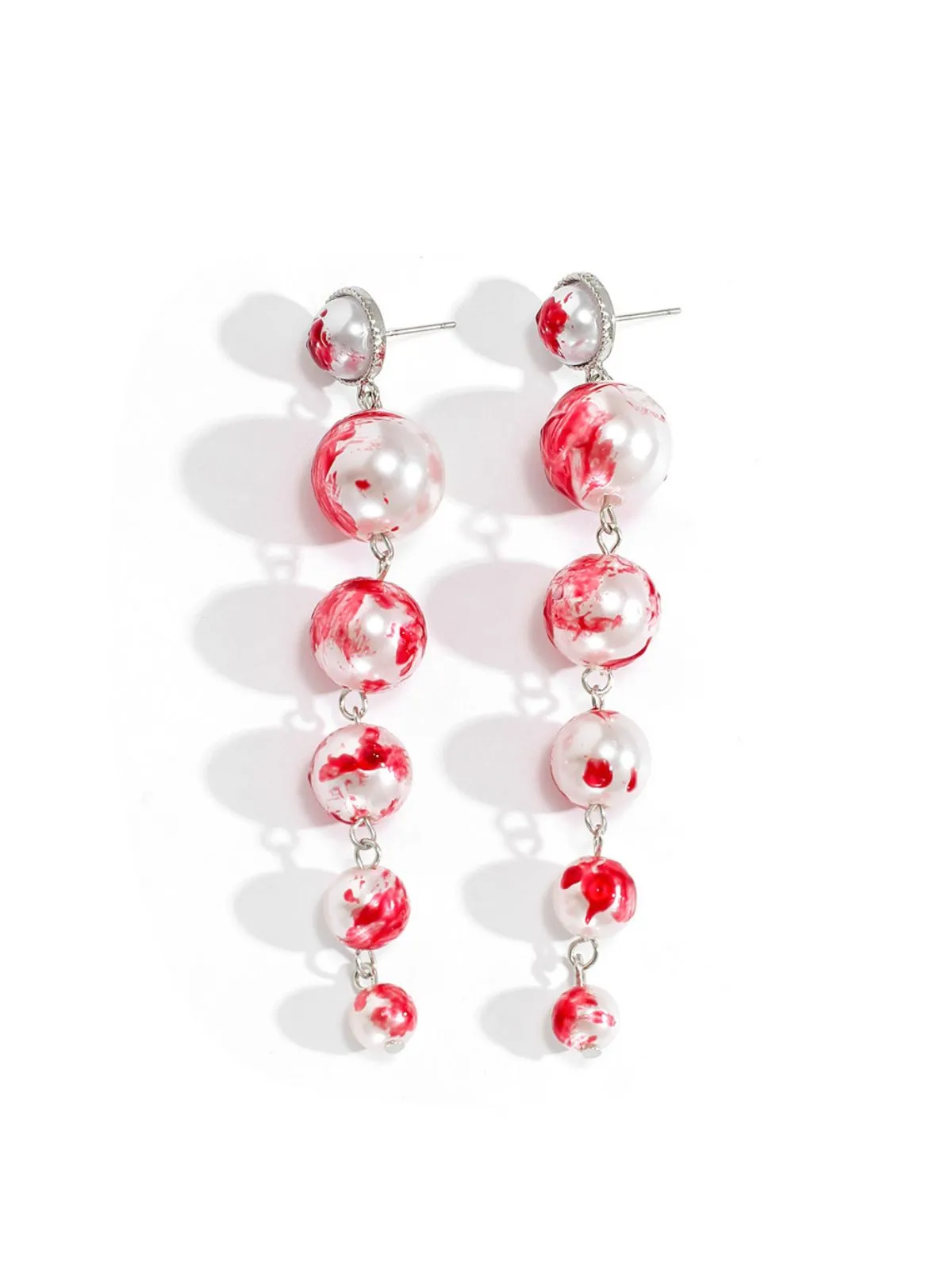 Gothic Blood Pearl Tassel Earrings sold by Retro Stage product image thumbnail 5