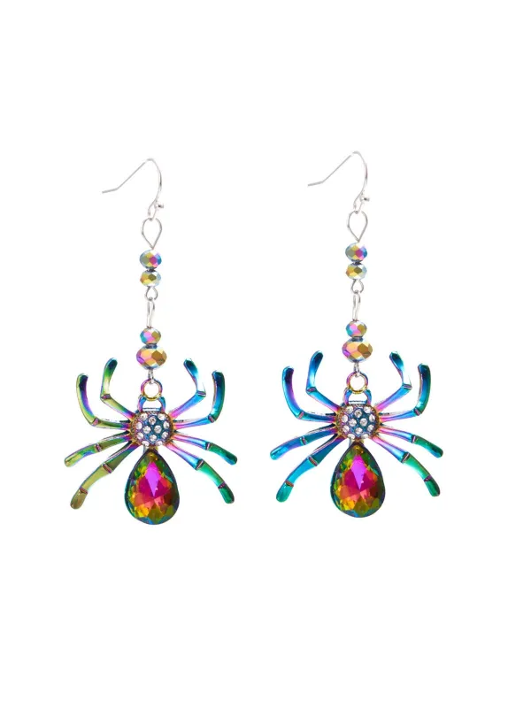Halloween Colorful Spider Earrings sold by Retro Stage
